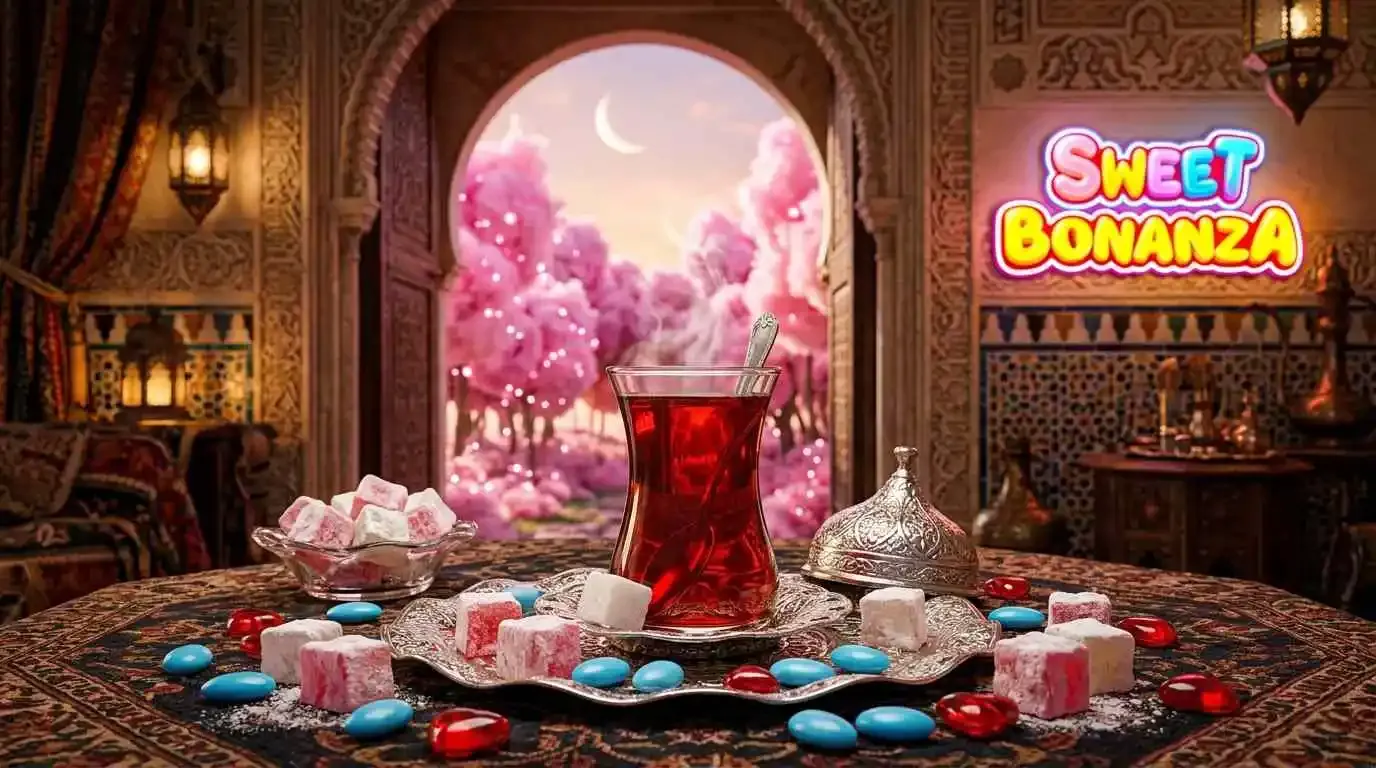Tea and candy on table