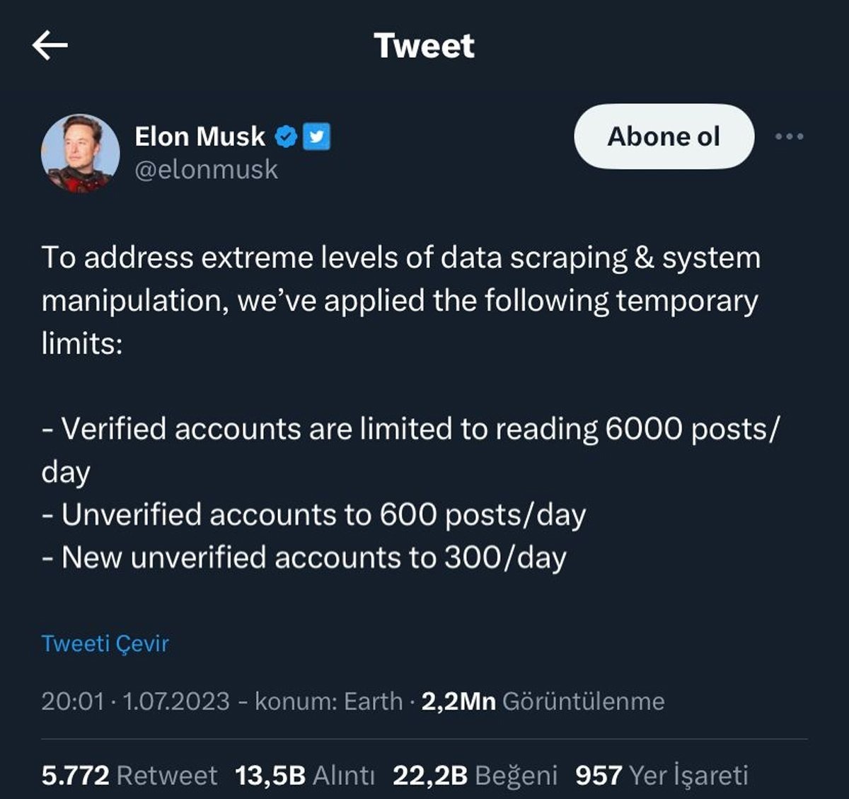 elon musk twitter'a neden sınırlama getirdi teknoweek