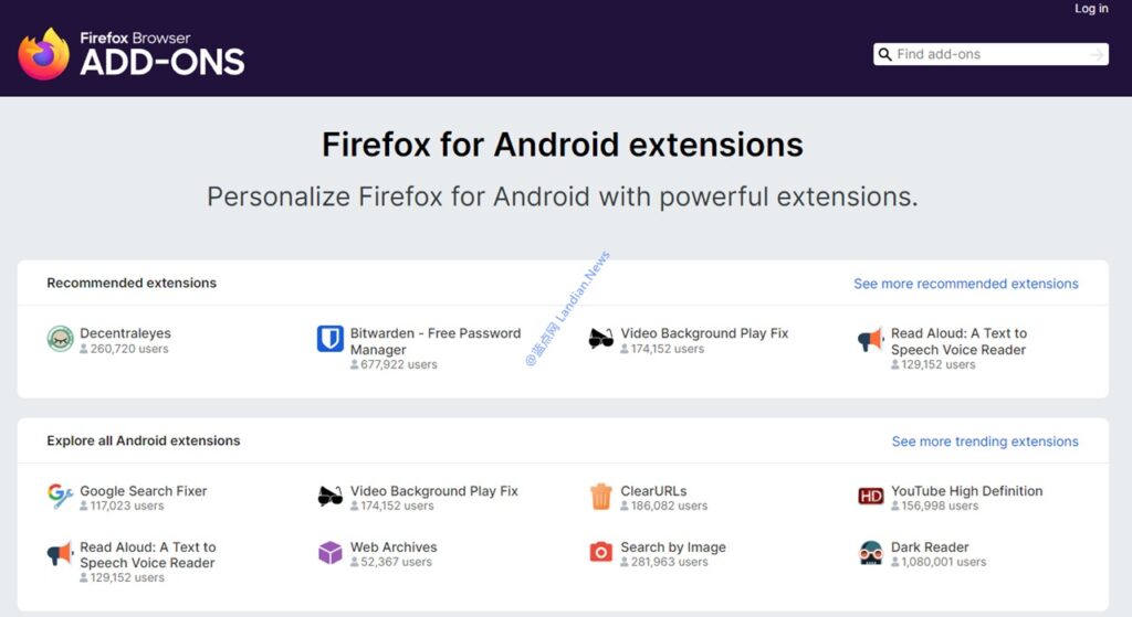 Mozilla Firefox Android uygulaması için eklentiler geri dönüyor 1.Resim