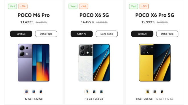 POCO X6, X6 Pro ve M6 Pro Türkiye fiyatları belli oldu 2.Resim