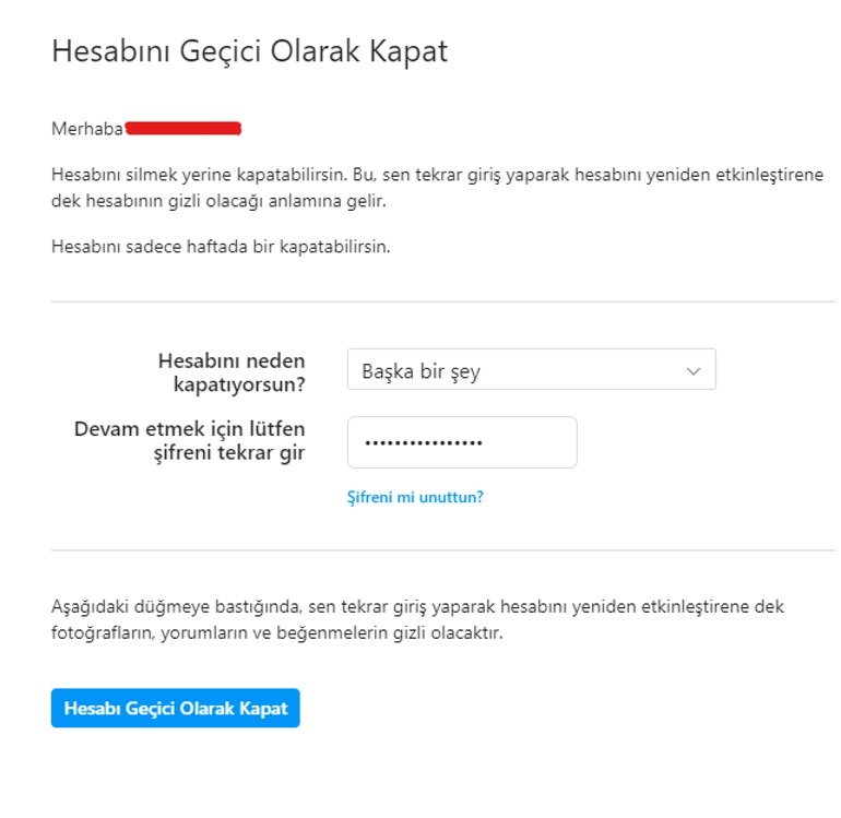 Instagram hesap nasıl dondurulur? 2024 Instagram hesabı dondurma ve kalıcı silme 4.Resim