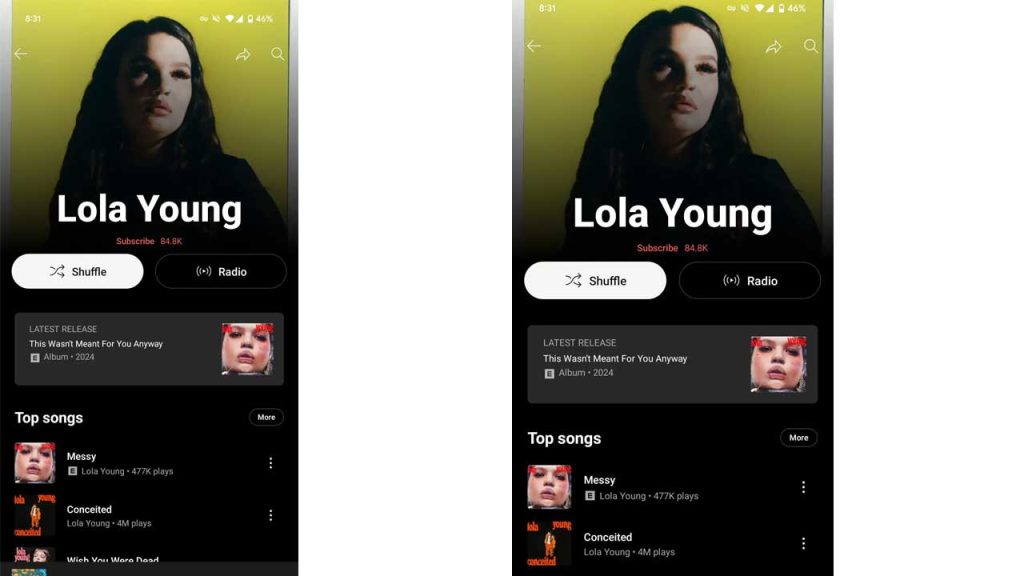 YouTube Music sanatçı sayfaları yeni tasarımıyla karşınızda 1.Resim