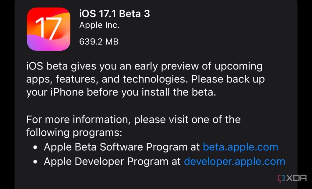 ios 17.1 beta 3 ile gelen yenilikler