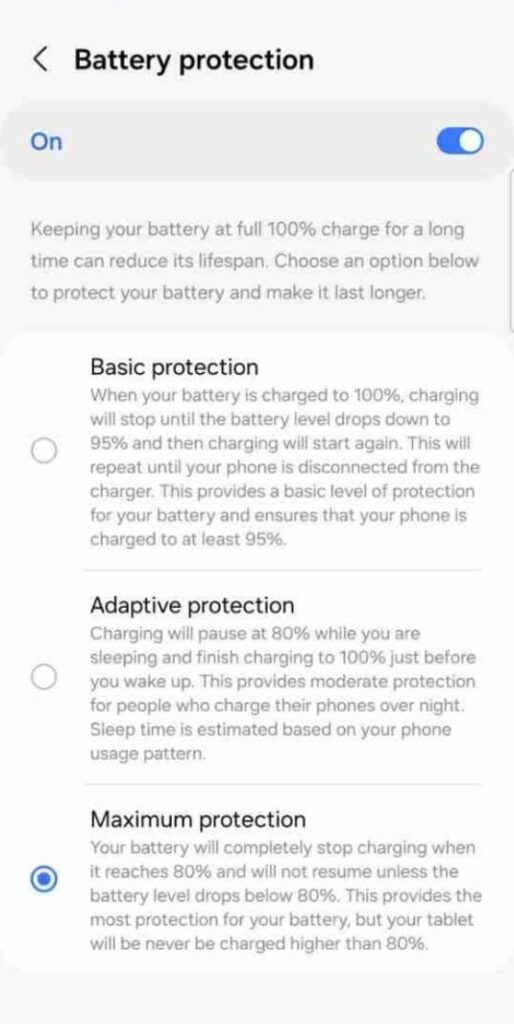 Samsung One UI 6.1 Battery Prote